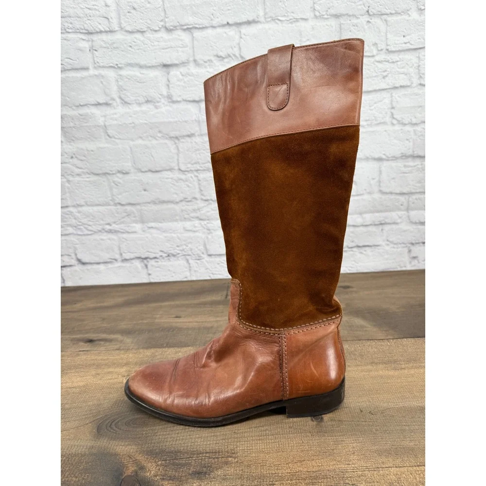 Eric Brown Leather Suede Knee High Pull On Riding Boots‎ Women Size 39/8 Classic